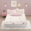 Picture of AKEMI Cotton Twill HeiQ Allergen Cheeky Cheeks Fitted Sheet Set 850TC - Flower Ballet (Super Single/ Queen/ King)