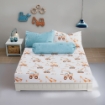 Picture of AKEMI Cotton Twill HeiQ Allergen Cheeky Cheeks Fitted Sheet Set 850TC - Hard Work (Super Single/ Queen/ King)