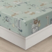 Picture of AKEMI Cotton Twill HeiQ Allergen Cheeky Cheeks Fitted Sheet Set 850TC - Roar & Explore (Super Single/ Queen/ King)
