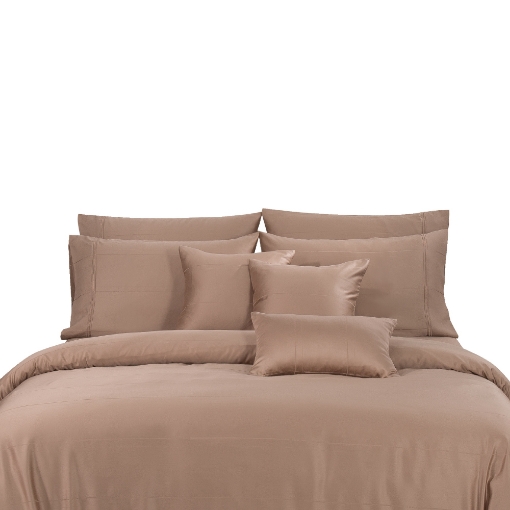 Picture of AKEMI TENCEL™ Lyocell Earnest Quilt Cover Set 1200TC - Divya Citrus Brown (Super Single/ Queen/ King)