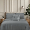 Picture of AKEMI TENCEL™ Lyocell Accord Quilt Cover Set 1300TC - Nocturn Grey (Super Single/Queen/King/Super King)