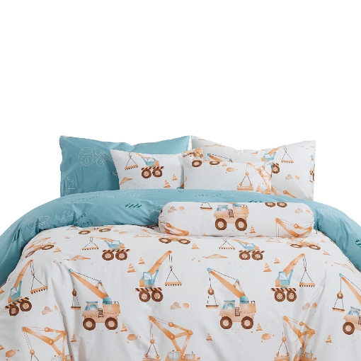 Picture of AKEMI Cotton Twill HeiQ Allergen Cheeky Cheeks Quilt Cover Set 850TC - Hard Work (Super Single/ Queen/ King)