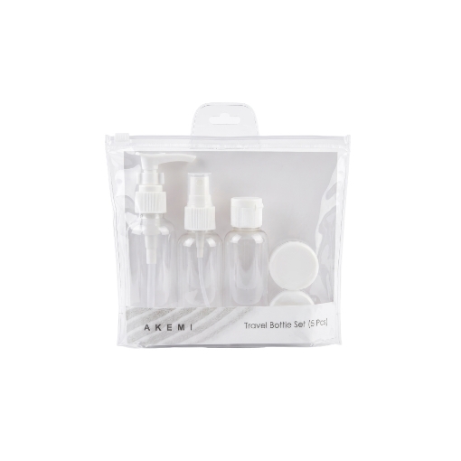 Picture of AKEMI Travel Bottle Set Clear 5pcs
