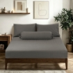 Picture of AKEMI Cotton Sateen Affinity Fitted Sheet Set | 100% Cotton - Shine 1200TC - Midori Grey (Super Single/Queen/King)