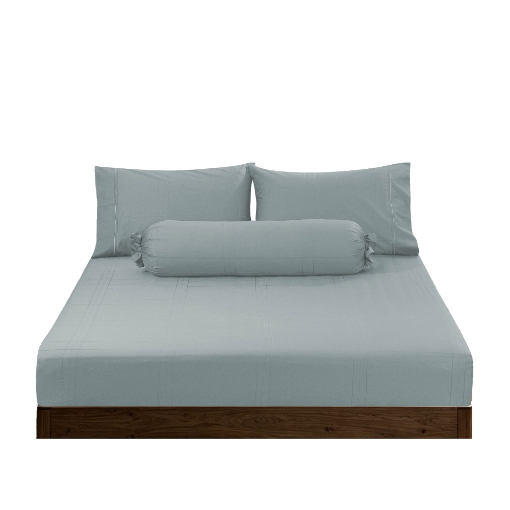 Picture of AKEMI Cotton Sateen Affinity Fitted Sheet Set | 100% Cotton - Shine 1200TC - Pearl Blue (Super Single/Queen/King)