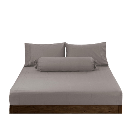 Picture of AKEMI Cotton Sateen Affinity Fitted Sheet Set | 100% Cotton - Shine 1200TC - Warm Grey (Super Single/Queen/King)