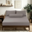 Picture of AKEMI Cotton Sateen Affinity Fitted Sheet Set | 100% Cotton - Shine 1200TC - Warm Grey (Super Single/Queen/King)