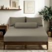 Picture of AKEMI Cotton Sateen Affinity Fitted Sheet Set | 100% Cotton - Shine 1200TC - Desert Taupe (Super Single/Queen/King)