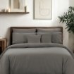 Picture of AKEMI Cotton Sateen Affinity Quilt Cover Set | 100% Cotton 1200TC - Shine - Midori Grey (Super Single/Queen/King)