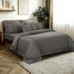 Picture of AKEMI Cotton Sateen Affinity Quilt Cover Set | 100% Cotton 1200TC - Shine - Midori Grey (Super Single/Queen/King)