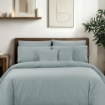 Picture of AKEMI Cotton Sateen Affinity Quilt Cover Set | 100% Cotton 1200TC - Shine - Pearl Blue (Super Single/Queen/King)