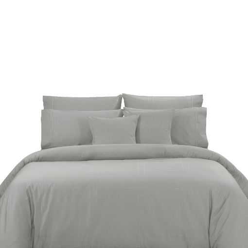 Picture of AKEMI Cotton Sateen Affinity Quilt Cover Set | 100% Cotton 1200TC - Shine - Vapor Grey (Super Single/Queen/King)