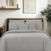 Picture of AKEMI Cotton Sateen Affinity Quilt Cover Set | 100% Cotton 1200TC - Shine - Vapor Grey (Super Single/Queen/King)