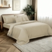 Picture of AKEMI Cotton Sateen Affinity Quilt Cover Set | 100% Cotton 1200TC - Shine - Fog Khaki (Super Single/Queen/King)