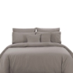 Picture of AKEMI Cotton Sateen Affinity Quilt Cover Set | 100% Cotton 1200TC - Shine - Warm Grey (Super Single/Queen/King)