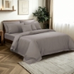 Picture of AKEMI Cotton Sateen Affinity Quilt Cover Set | 100% Cotton 1200TC - Shine - Warm Grey (Super Single/Queen/King)