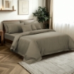 Picture of AKEMI Cotton Sateen Affinity Quilt Cover Set | 100% Cotton 1200TC - Shine - Desert Taupe (Super Single/Queen/King)