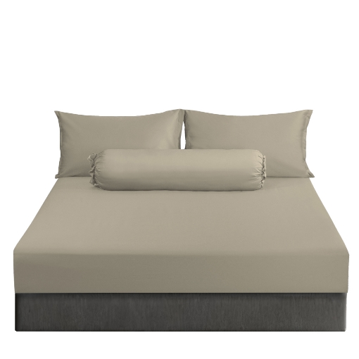 Picture of AKEMI TENCEL™ Touch Colour Elegance Fitted Sheet Set 1250TC - Regal Taupe (Super Single/ Queen/ King)