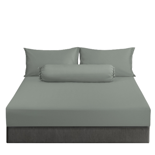 Picture of AKEMI TENCEL™ Touch Colour Elegance Fitted Sheet Set 1250TC - Willow Grey (Super Single/ Queen/ King)