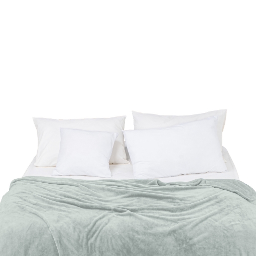 Picture of AKEMI Colourlush Flannel Blanket - Minty Grey (150cm x 200cm)