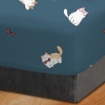Picture of ai by AKEMI Cheery Collection Fitted Sheet Set 650TC (Super Single/Queen/King) - Smarty Cat